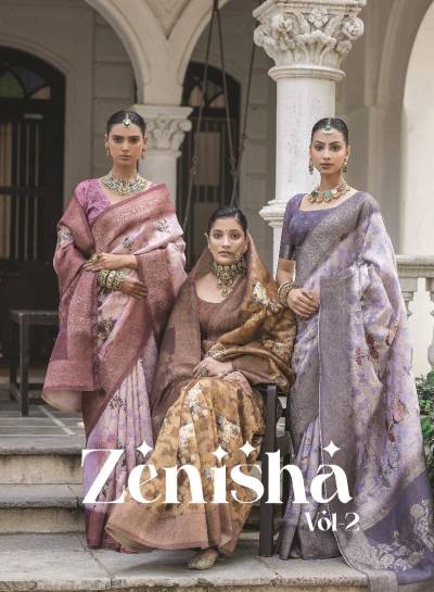 BHUMI FASHION ZENISHA VOL-02 11011 TO 11017 DESIGNER SILK SAREE WHOLESALER IN INDIA